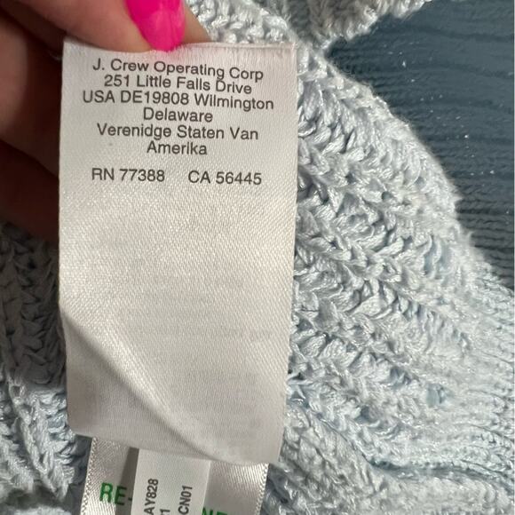 J. Crew Light Blue Cropped patch-pocket beach cardigan sweater - Picture 9 of 11